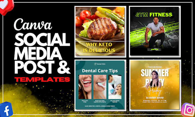 do social media post, canva templates for  facebook ad creative, instagram image