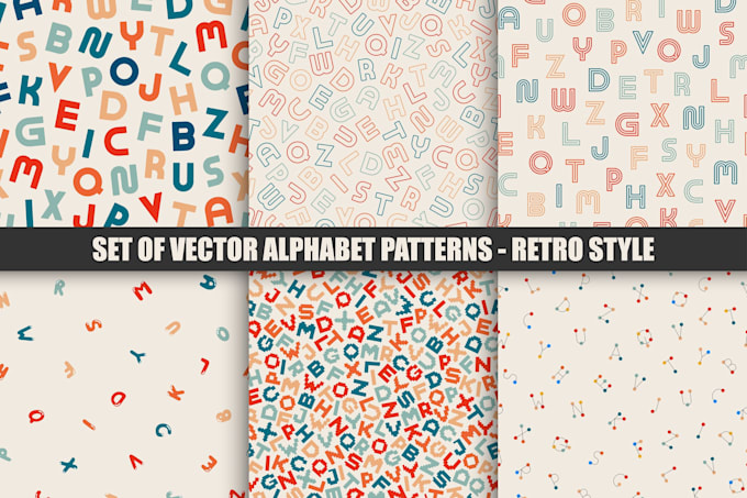 make vector seamless alphabet patterns, backgrounds