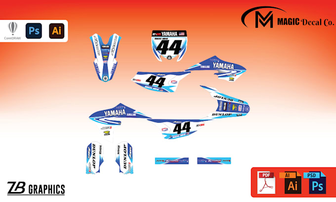 design custom racing motorcycle bicycle wrap, bike wrap, jet ski wrap