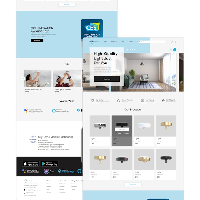 create a modern wordpress website design with elementor