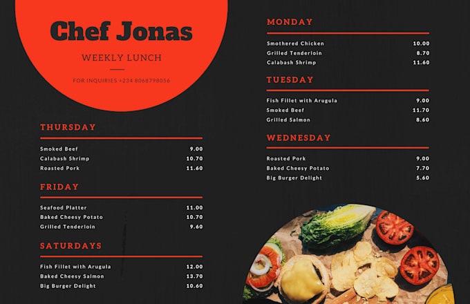 Design modern, pro and intriguing menu design for orders by Ktronwilly ...