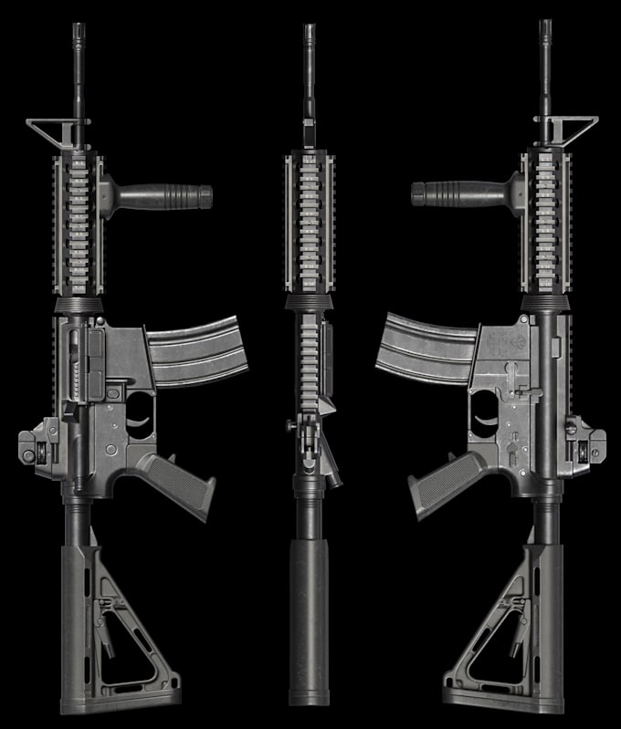 make any high detailed 3d weapon for game