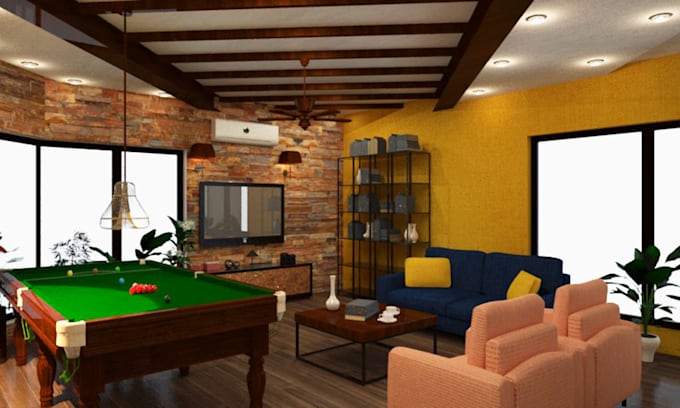 3d design rendering for house, apartment and interior views