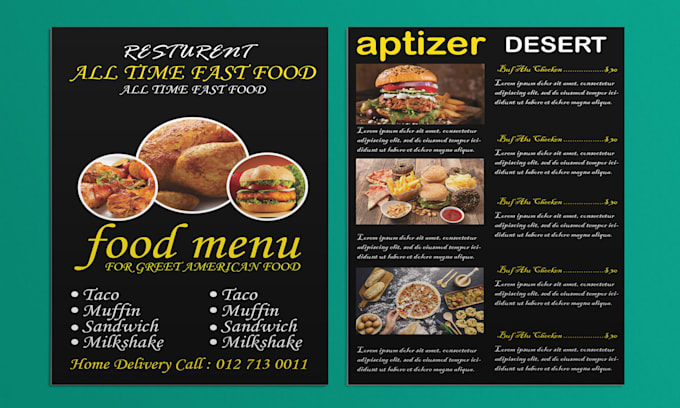 do restaurant menu food menu digital menu design