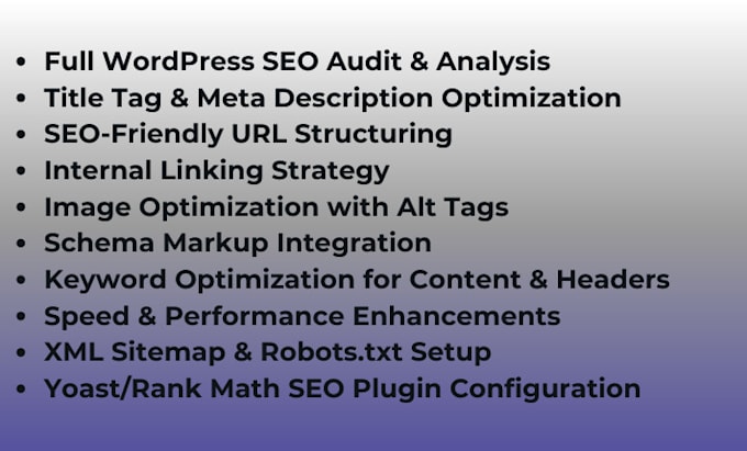 do wordpress onpage SEO and technical optimization