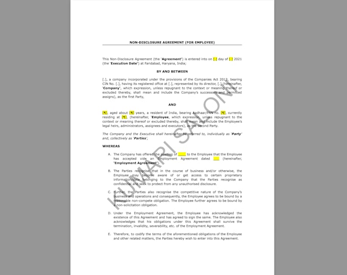 Draft legal contracts as per your business needs and best practices by