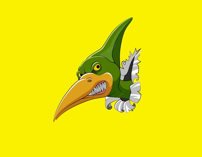 design super pteranodon head logo with source file in 12 hours