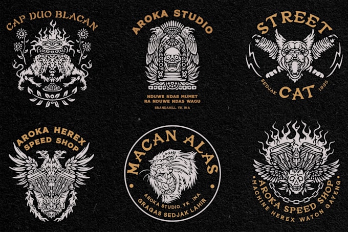 vintage hand drawn logo or badge
