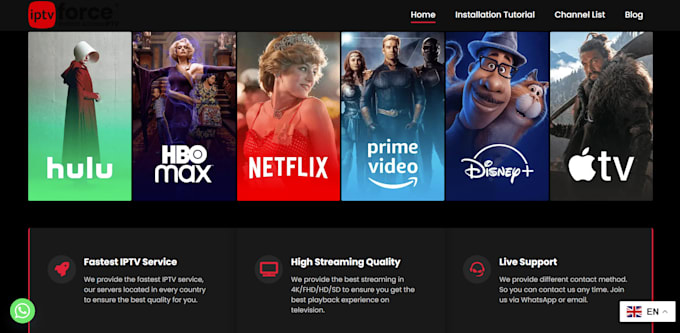 create a professional iptv website