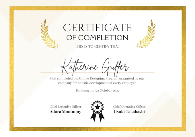 design professional award certificates