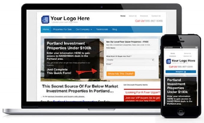 design high converting investor carrot real estate  website landing page