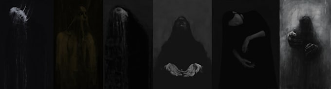 paint digital realistic or abstract dark art portraits