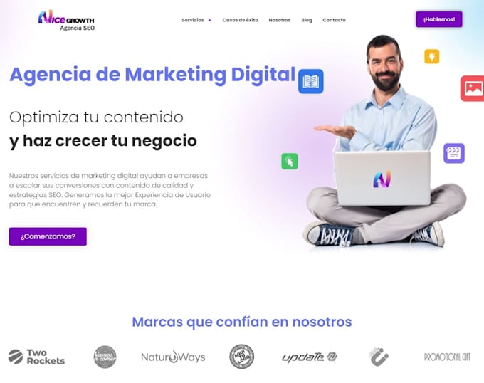 develop an amazing ai agency website using elementor pro