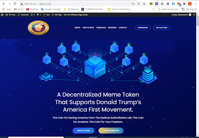 create crypto wordpress website and ico landing page or token website