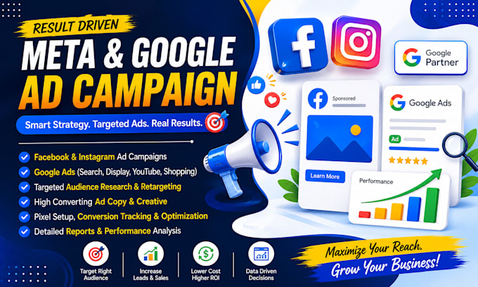 create meta and google ads campaigns for leads and sales