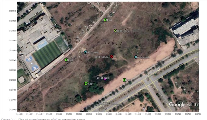 geotechnical report, data analysis, and results preparation