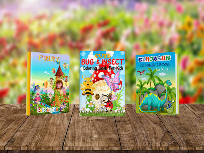 create kids coloring book cover and interior design for kdp