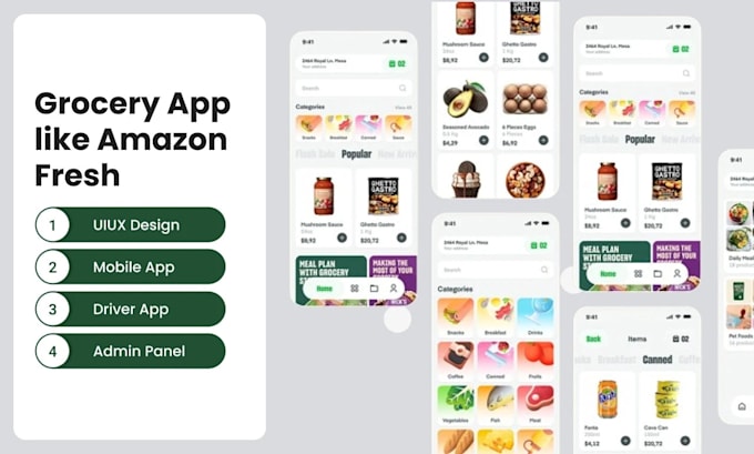 develop grocery delivery app and website like uber eats and instacart