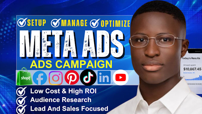 be your social media manager, shopify facebook ads, instagram marketing manager