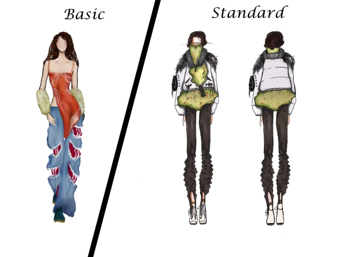 draw a fashion collection of clothes illustration or sketch for brand
