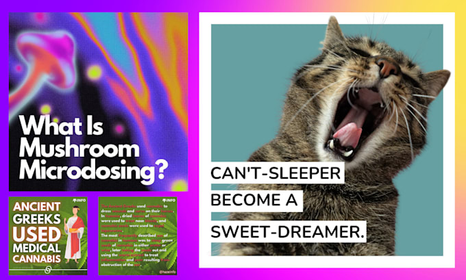design cannabis, cbd, and psychedelics instagram posts