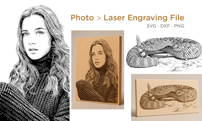 convert your photo to portrait laser engraving file svg dxf