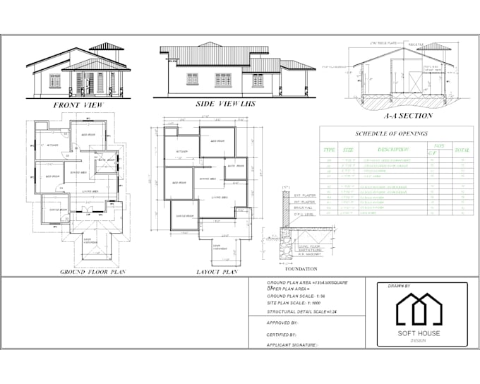 draw architectural 2d floor plan