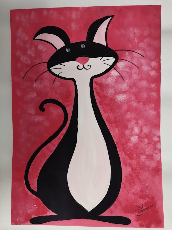 create colorful watercolor painted cats