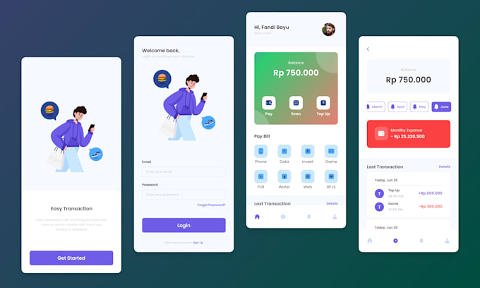 create mobile app ui and website ui design