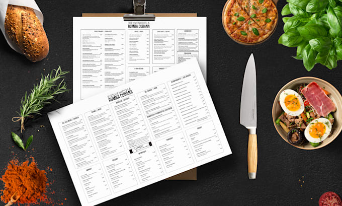 create modern restaurant menu, food flyer, menu card, and price list design