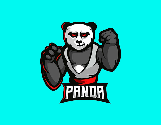 design creative killer panda mascot logo with satisfaction guaranteed