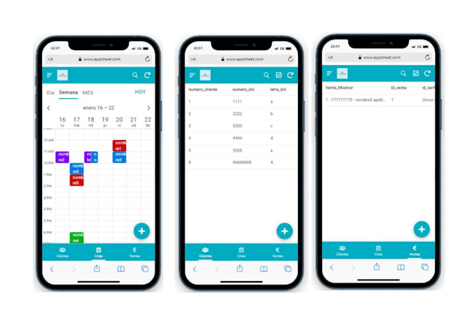 hacer software de appsheet, análisis de datos, sql, reporti