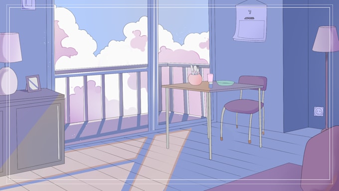 create anime, game, and visual novel background painting