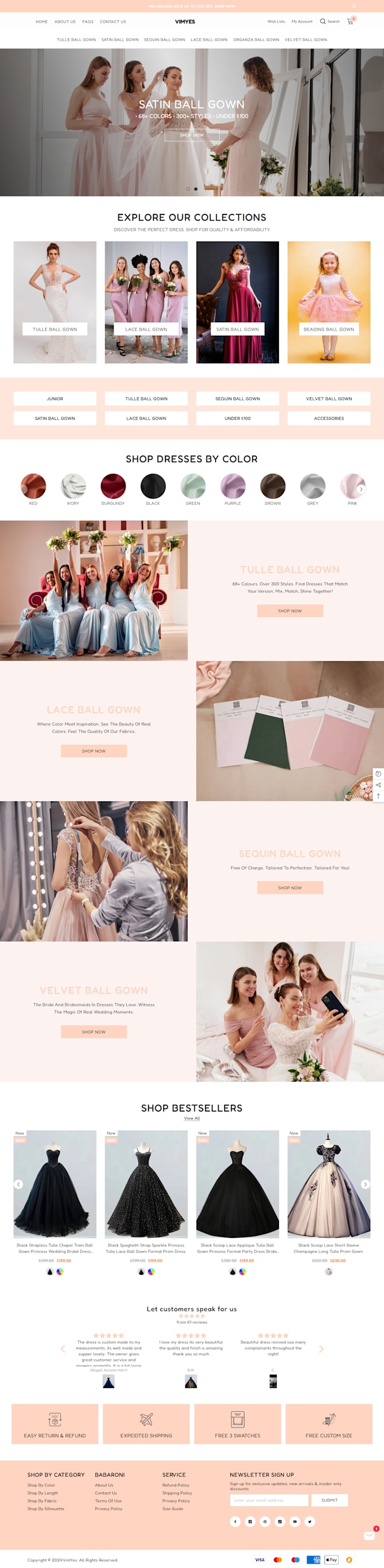 build modern shopify store using custom template  and custom section