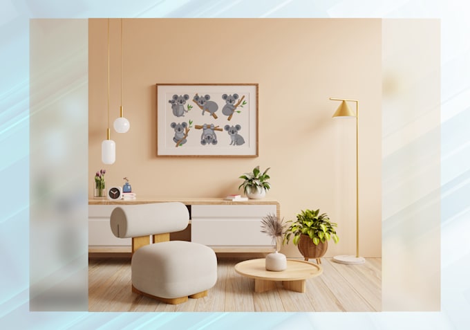 create appealing custom canvas wall art mockup design