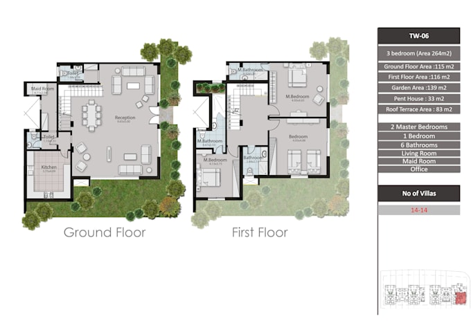 2d architectural presentation and visualization by Saraosama688 | Fiverr