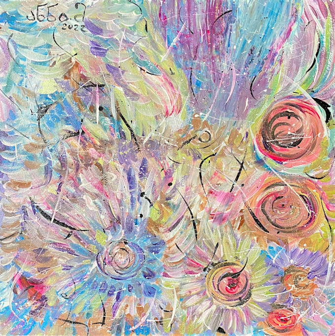 Do abstract art with picturesque colors by Anniim_art Fiverr