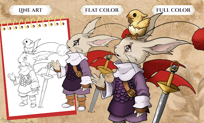 draw your tabletop rpg or original character in detailed fantasy art style