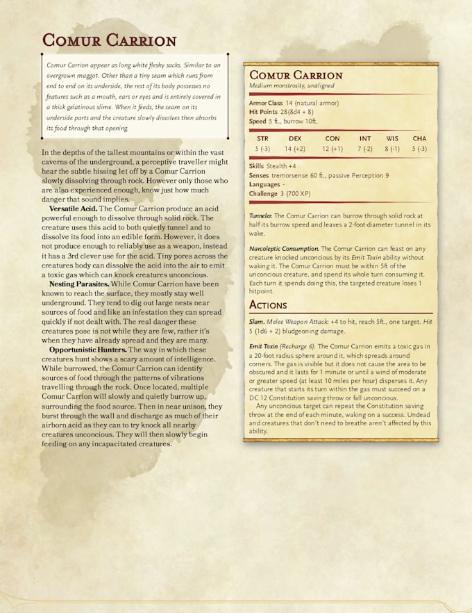 create homebrew items, spells and monsters for dnd 5e