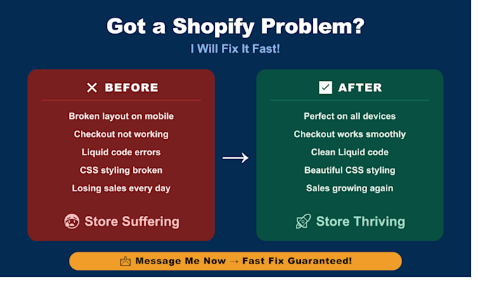 fix shopify bugs, custom coding, liquid errors and store issues
