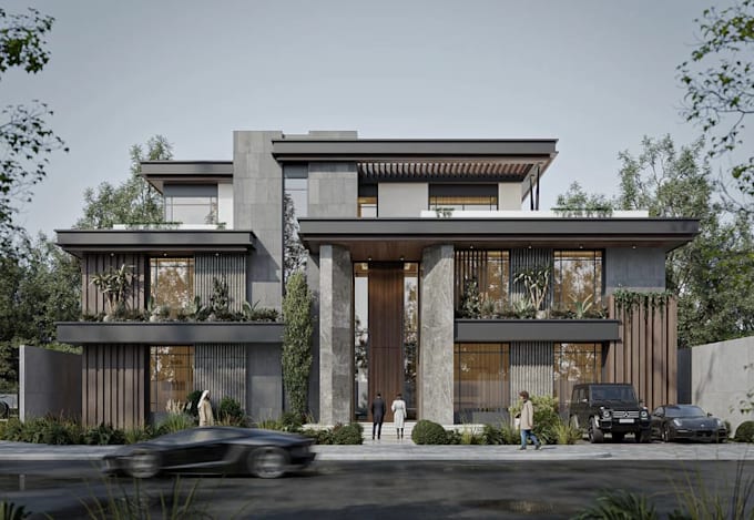 design and render 3d exterior for your house, building