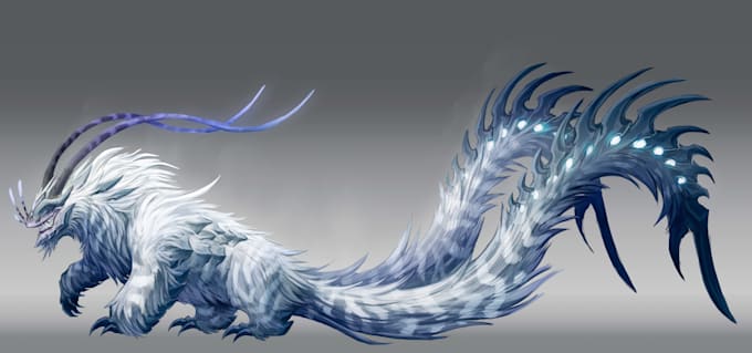 do creature or monster concept illustration for game, book or tabletop