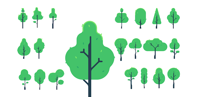 create flat vector items in cartoon style