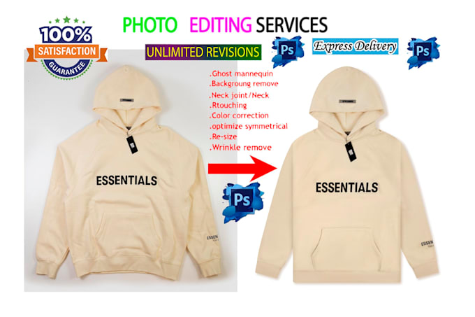 do ghost mannequin,object removing, wrinkle removing
