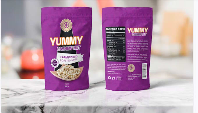 Make modern food product packaging label in 24h by Hassanb2 | Fiverr