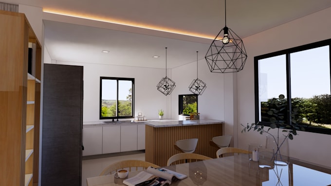 create 3d visualization, exterior and interior