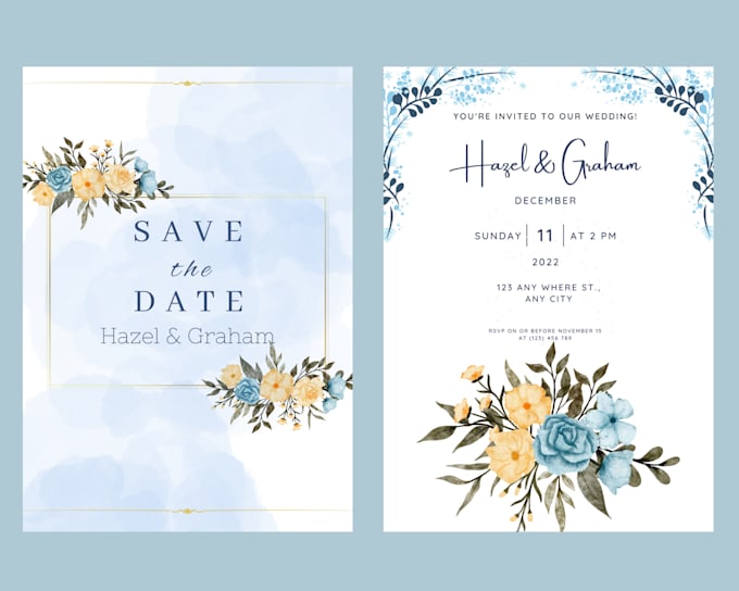 design a graceful and stunning wedding or event card