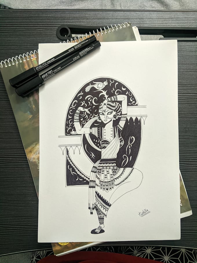 Draw and sell mandala, silhouette and ink art by Quill15 Fiverr