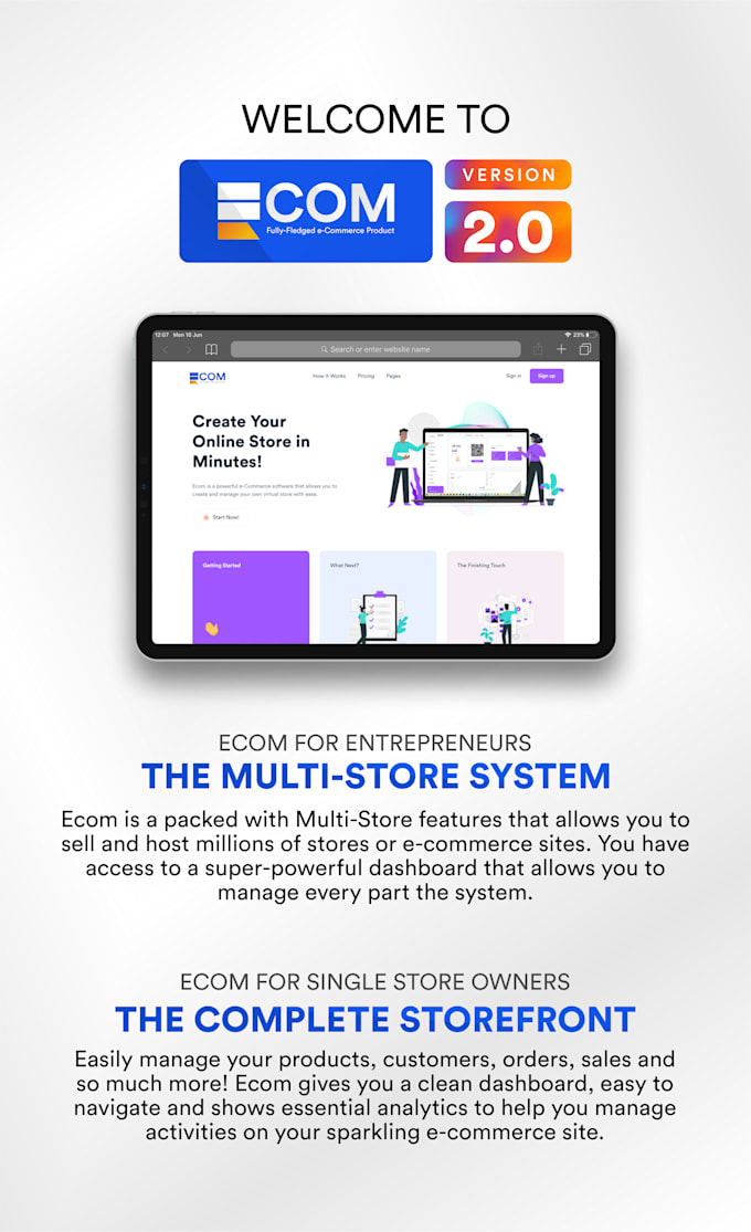 make a website ecom fast multi store front builder saas similar to shopify