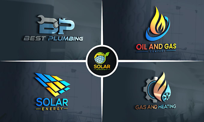 design plumbing, heating, air hvac oil gas and electric solar logo
